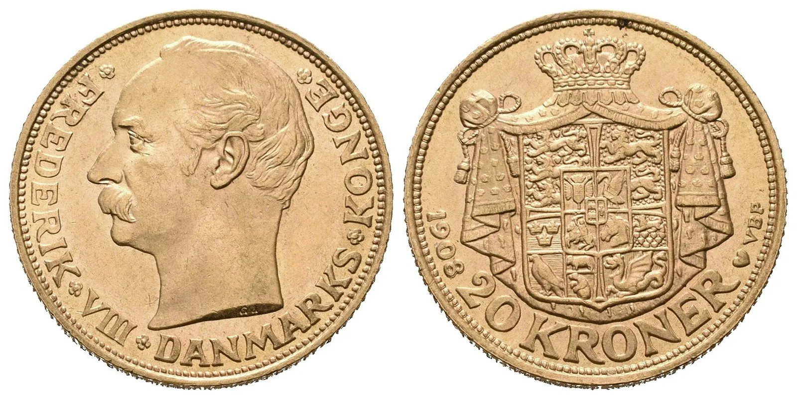 Dánsko, 20 Kroner 1908