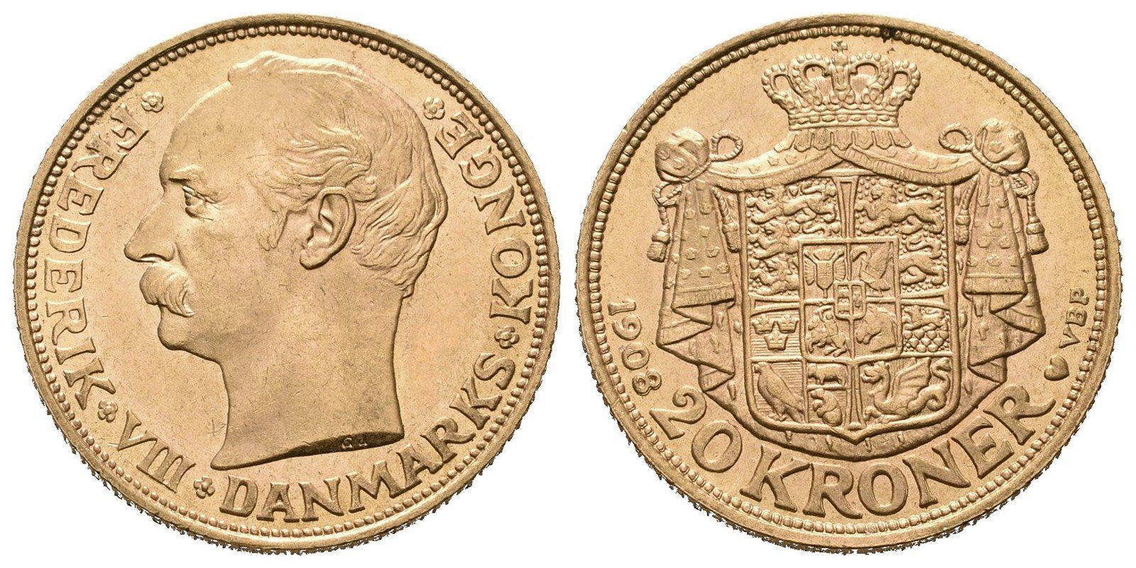 Dánsko, 20 Kroner 1908