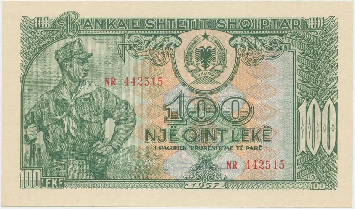 Albánie, 100 Leke 1957, P.30
