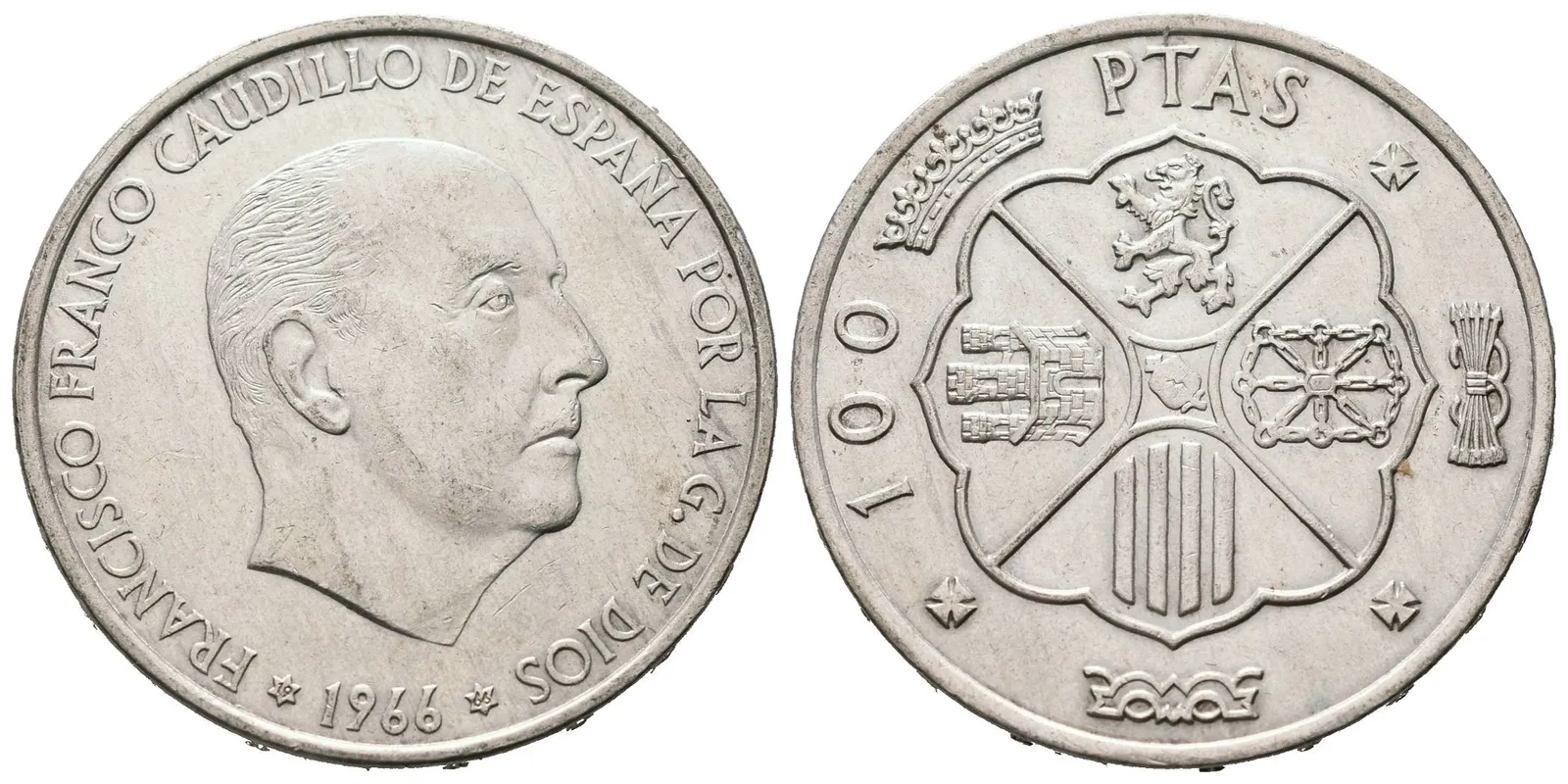 Španělsko, 100 Pesetas 1966 - Franco