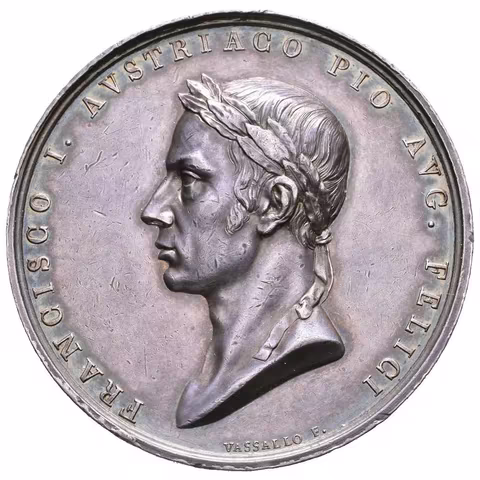 AR Medaile 1815 (Vassalo, Manfredini) - Návrat císaře do Milána. Poprsí zleva, opis /