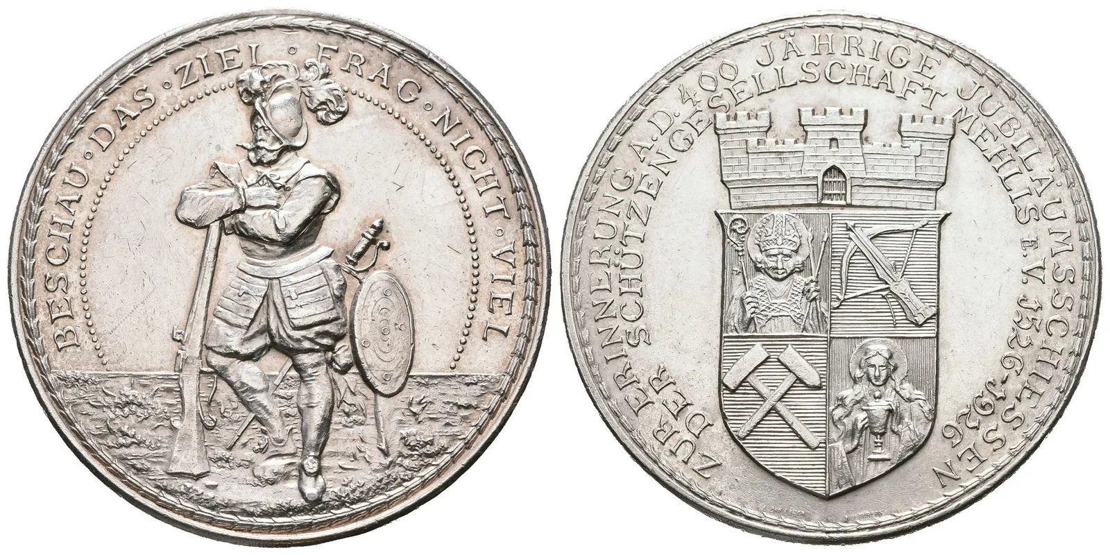 AR Medaile 1926 - Na památku střeleb k 400. výročí založení střel. spolku Mehlis. — 1