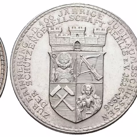 AR Medaile 1926 - Na památku střeleb k 400. výročí založení střel. spolku Mehlis.