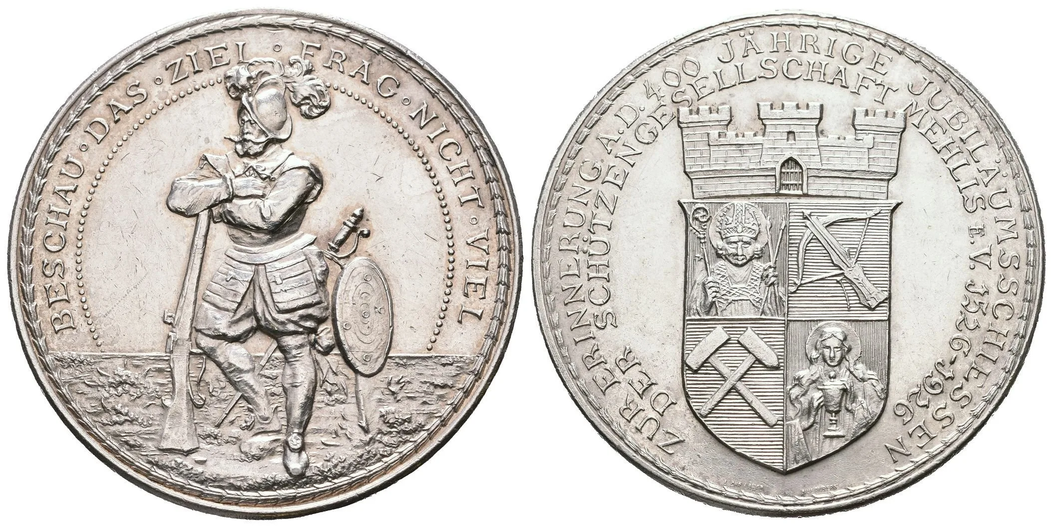 AR Medaile 1926 - Na památku střeleb k 400. výročí založení střel. spolku Mehlis. — 1