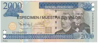 Dominikánská republika, 2000 Pesos Oro 2006, P.181s1