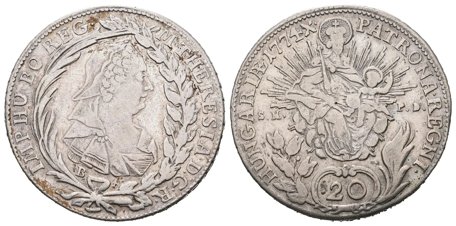 Marie Terezie, 20 Krejcar 1774 KB