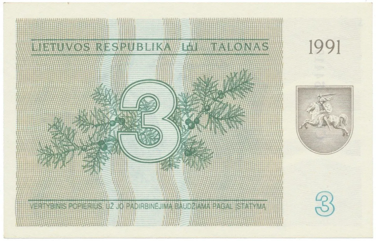 Litva, 3 Talonas 1991, P.33b