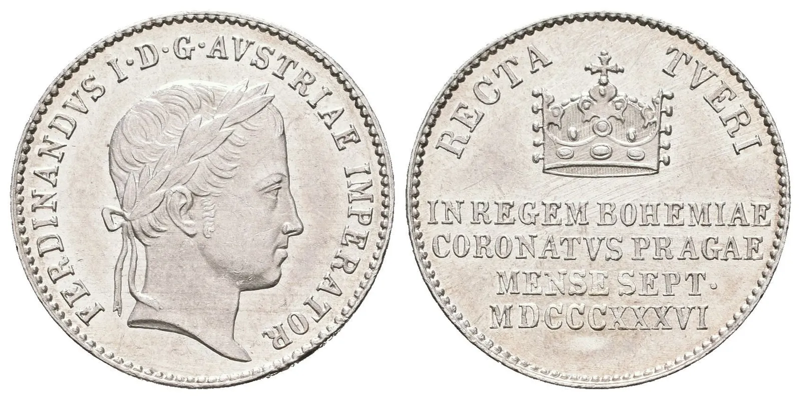 AR Velký žeton 1836 - Ke korunovaci na českého krále 7. 9. 1836 v Praze. Portrét — 1