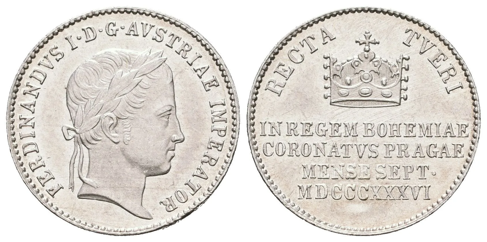 AR Velký žeton 1836 - Ke korunovaci na českého krále 7. 9. 1836 v Praze. Portrét — 1