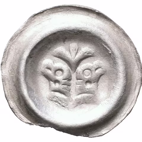 Malý brakteát moravský, Cach 951, pěkně vyražený, drobné rysky,