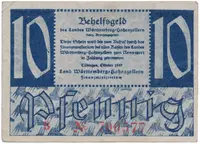 Německo - francouzská okupační zóna, Württemberg, 10 Pfennig 1947, Ros.215a