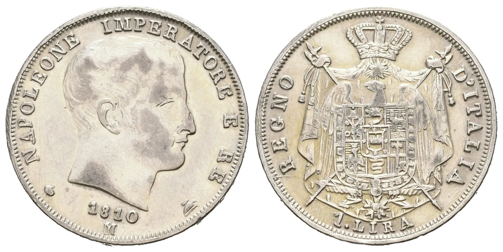 1 Lira 1810 M, KM.8.1, patina, rysky, čištěn — 1