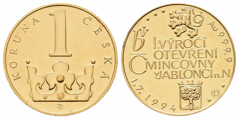 Medaile 1994 - 1. výročí otevření mincovny v Jablonci nad Nisou
