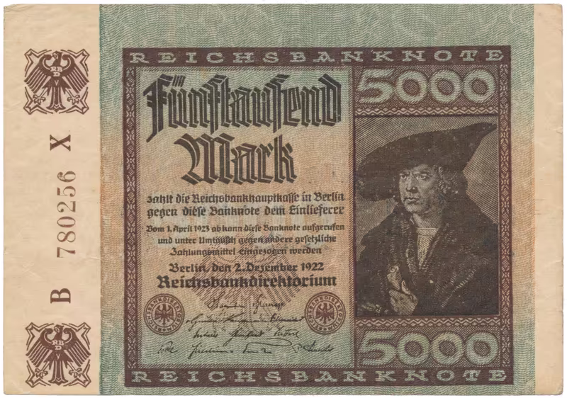 Německo, 5000 Mark 1922, Ro.80c