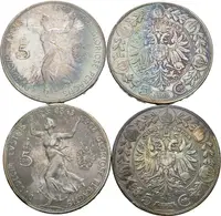 5 Koruna 1900, 1908 - jubilejní, 1909, typ Marschall, patina, oběhové — 1