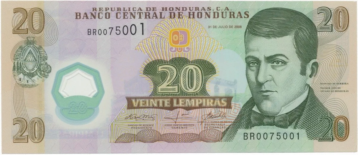 Honduras, 20 Lempiras 2008, plastová, P.95