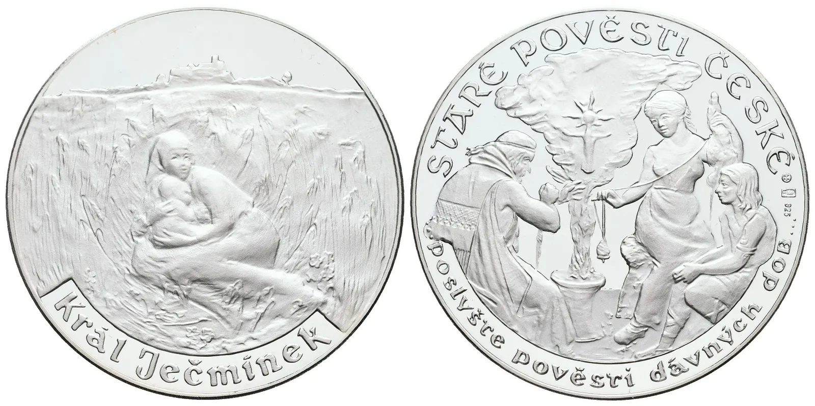 Stříbrná investiční medaile - Staré pověsti české - Král Ječmínek- Ag 20 g - 925/1000