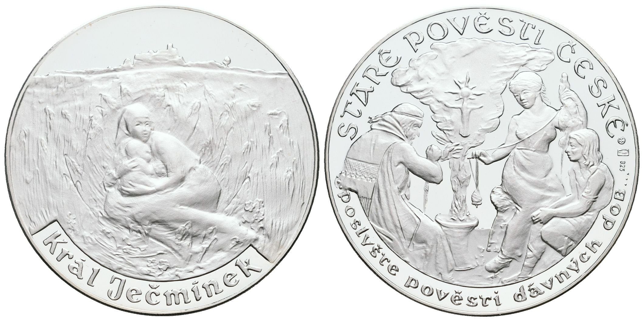 Stříbrná investiční medaile - Staré pověsti české - Král Ječmínek- Ag 20 g - 925/1000