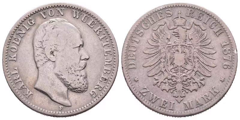 Württemberg, 2 Marka 1876