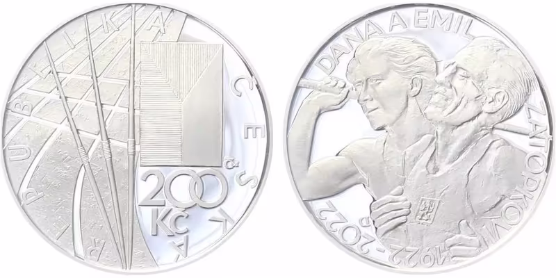 200 Kč 2022 - Dana a Emil Zátopkovi - bez certifikátu
