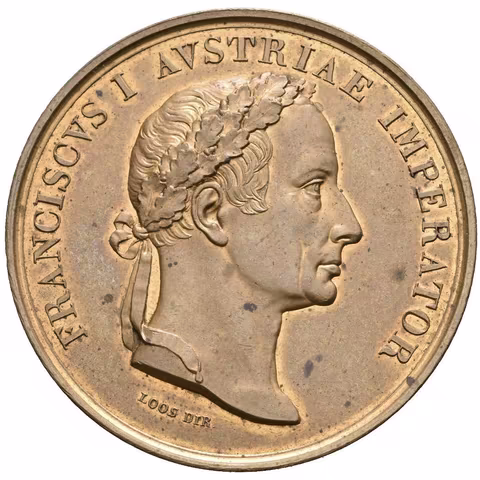 AE Medaile 1835 (Loos, Koenig) - Úmrtní. Portrét Františka II. zprava, opis / Austria,