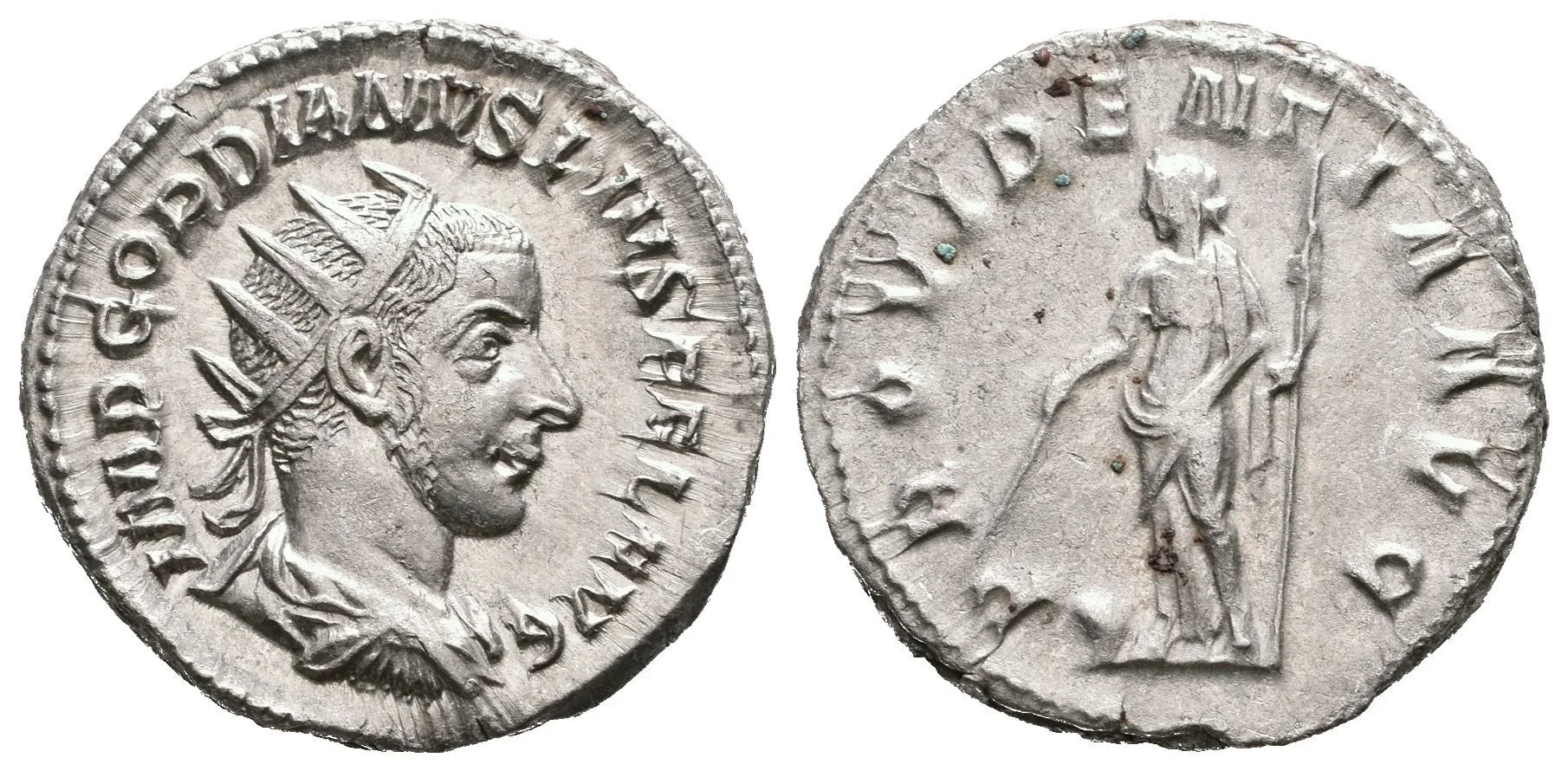 Antoninian, 243 - 244, Rv: PROVIDENTIA AVG, stojící Providentia zleva drží hůlku — 1