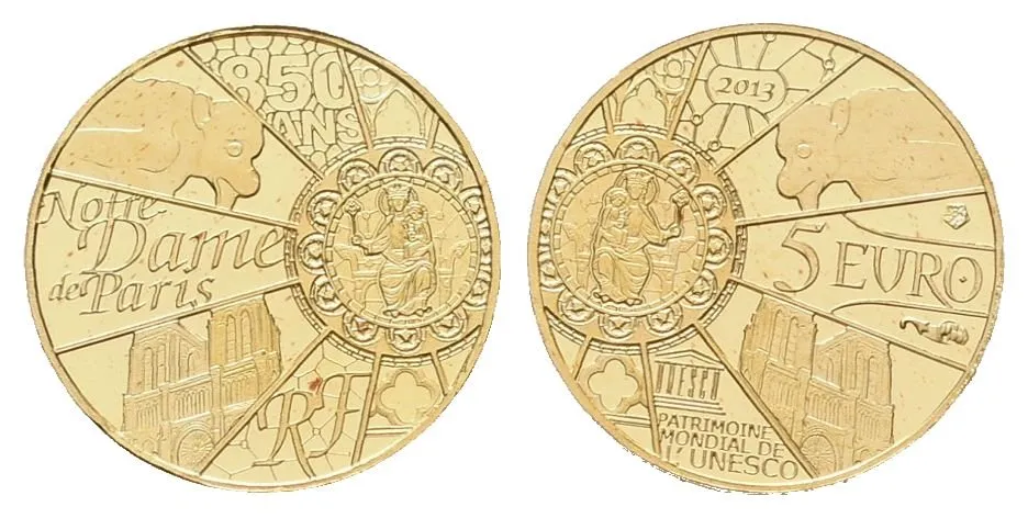 Francie, 5 Euro 2013 - Katedrála Notre Dame