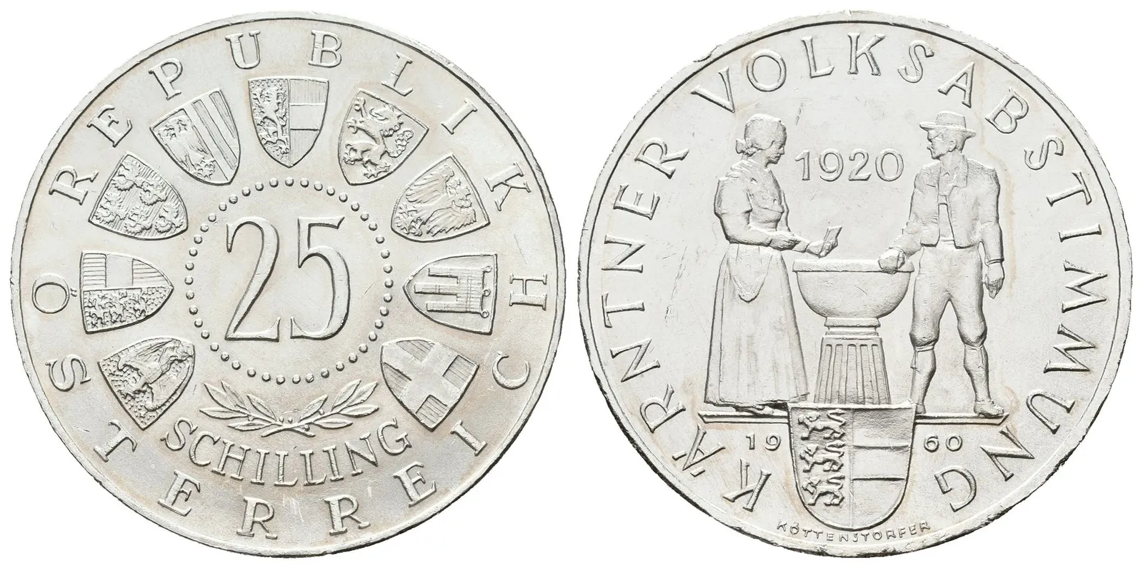 Rakousko, 25 Schilling 1960 - Korutany