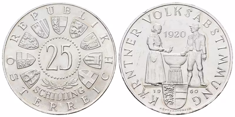 Rakousko, 25 Schilling 1960 - Korutany