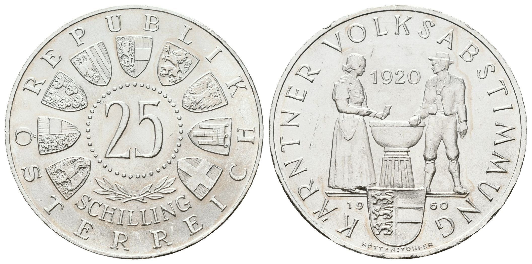 Rakousko, 25 Schilling 1960 - Korutany