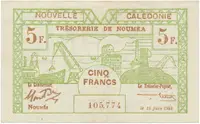 Nová Kaledonie, 5 Francs / 15. 6. 1943, P.56