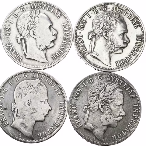 Soubor mincí - Zlatník 1858 A, 1871 A, 1877, 1878, 1879