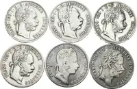 Soubor mincí - Zlatník 1858 A, 1871 A, 1877, 1878, 1879 — 1