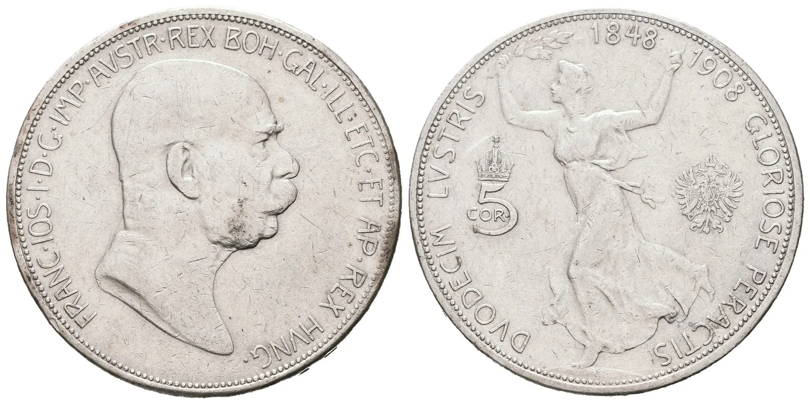 5 Koruna 1908 - jubilejní