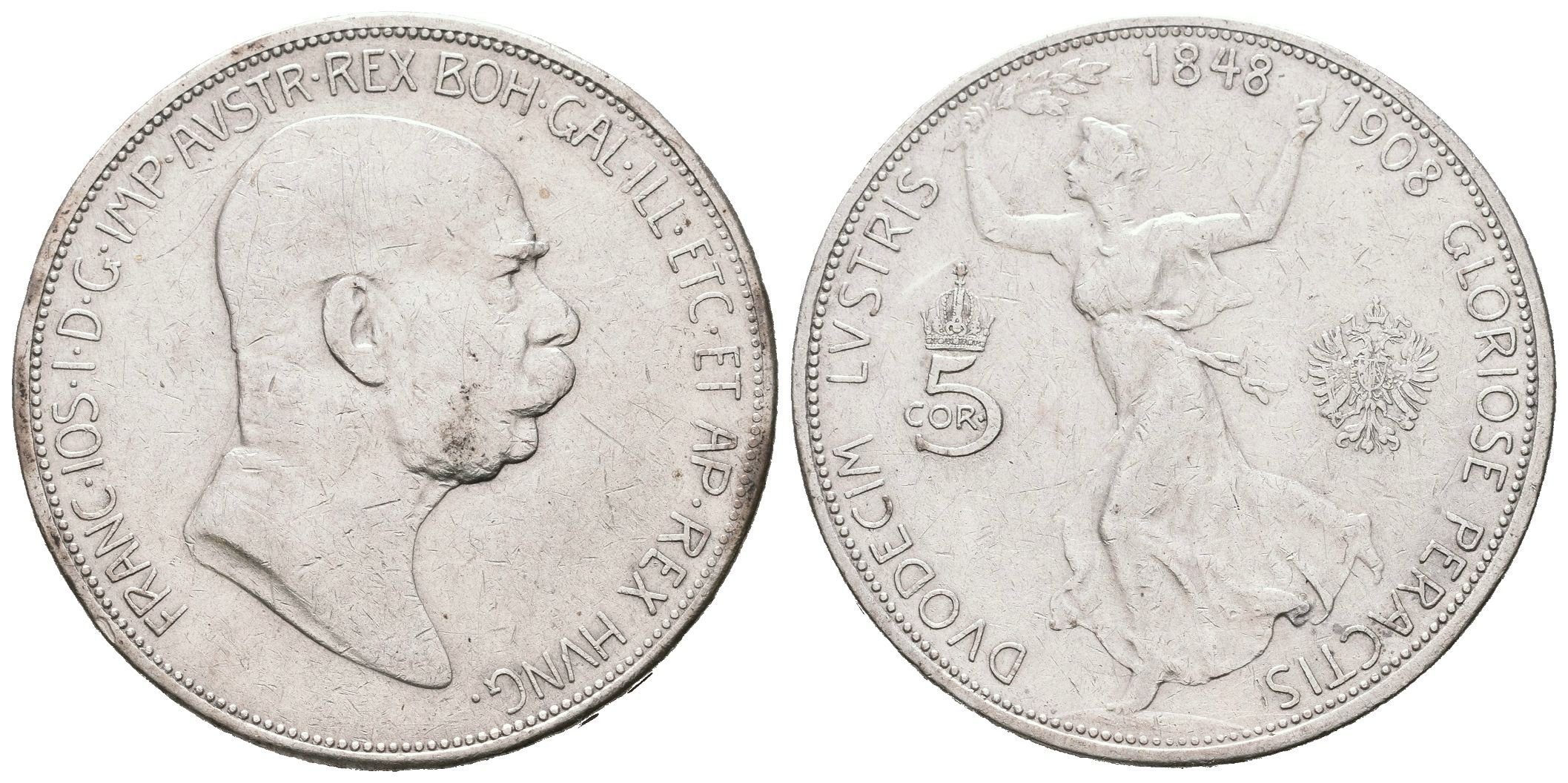 5 Koruna 1908 - jubilejní