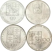 Soubor mincí 100 Kčs 1990 - Velká pardubická, bez punců, Martinů, — 2