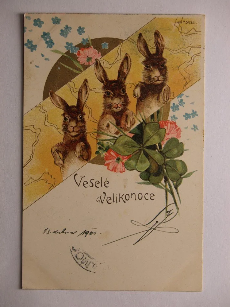 Přání - Velikonoce, Tři zajíci — 1