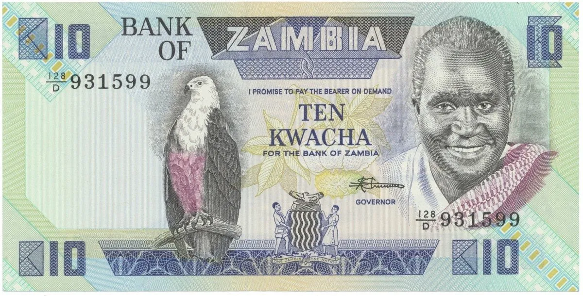 Zambie, 10 Kwacha (1986~1988), P.26e