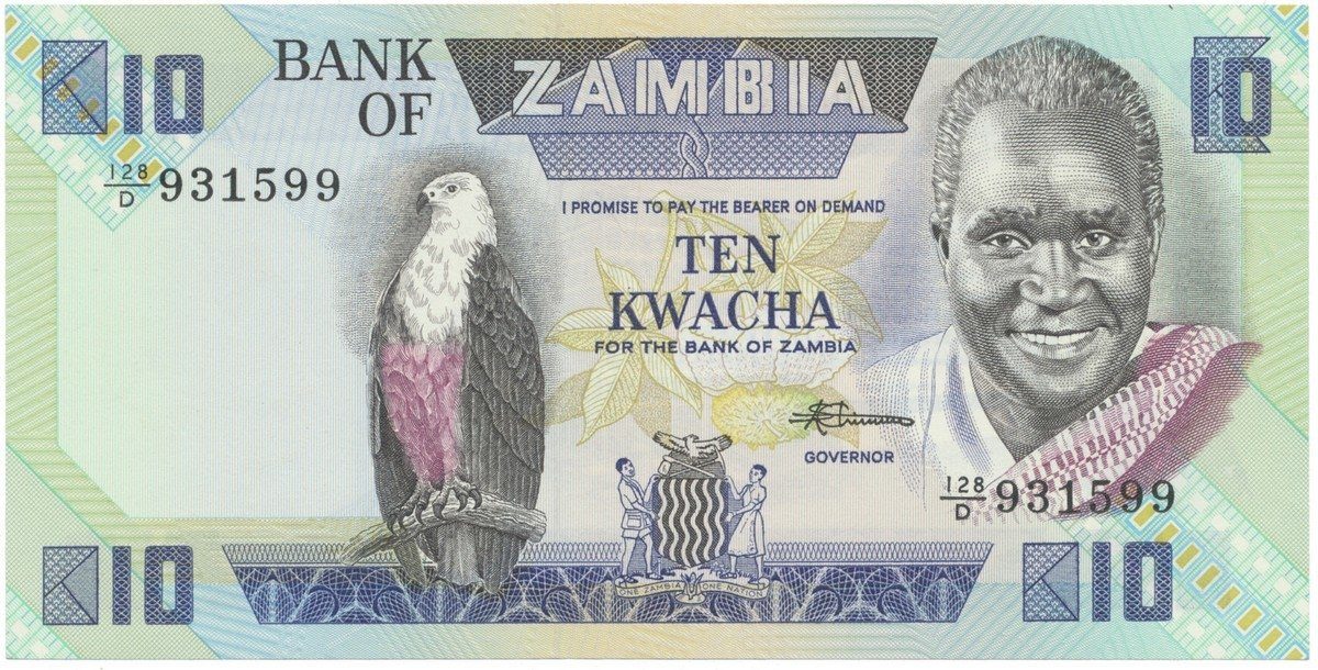Zambie, 10 Kwacha (1986~1988), P.26e