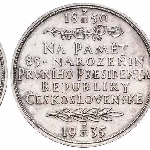 AR Medaile 1935 - K 85. narozeninám T. G. Masaryka. Poprsí T. G. Masaryka zprava,