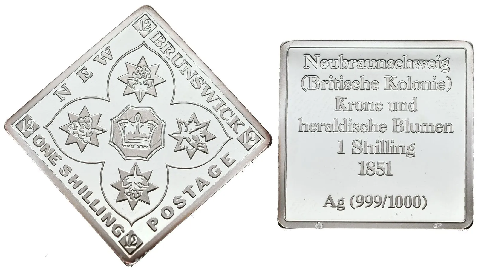 Stříbrná známka - Nový Brunšvik Britská kolonie 1 šilink 1851