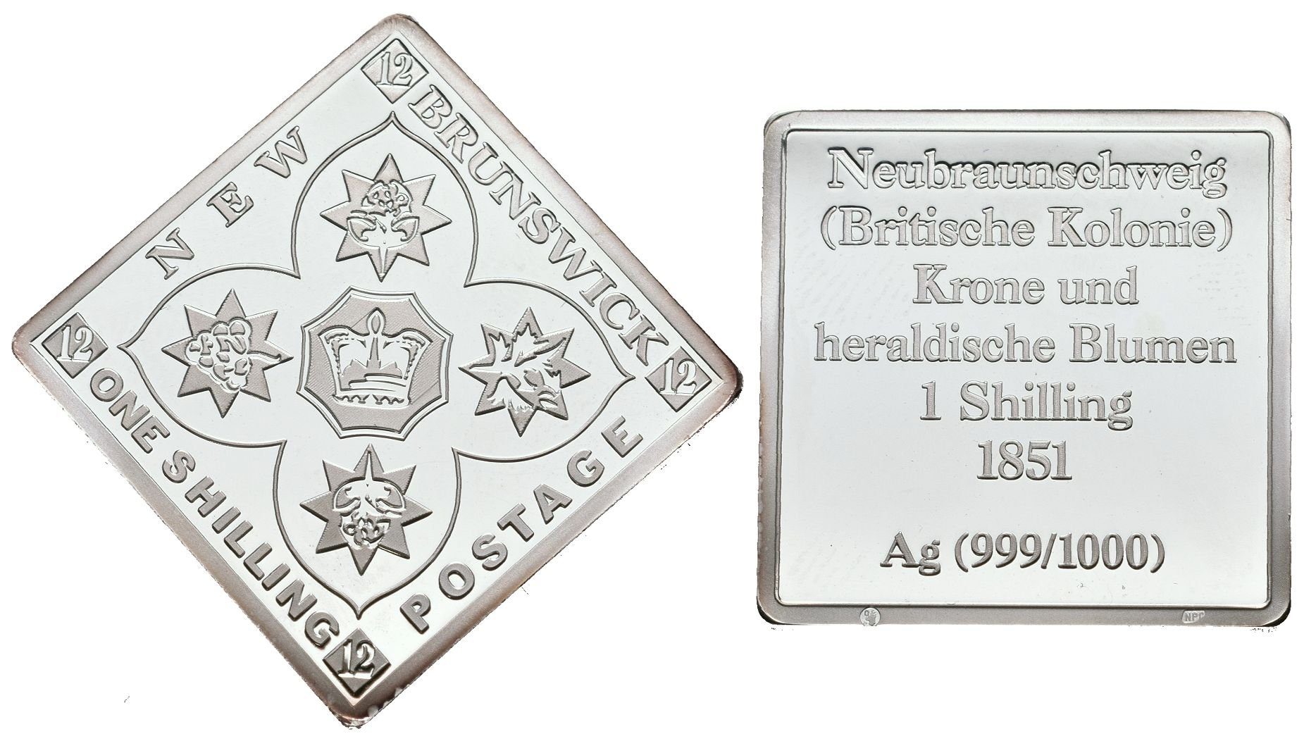 Stříbrná známka - Nový Brunšvik Britská kolonie 1 šilink 1851