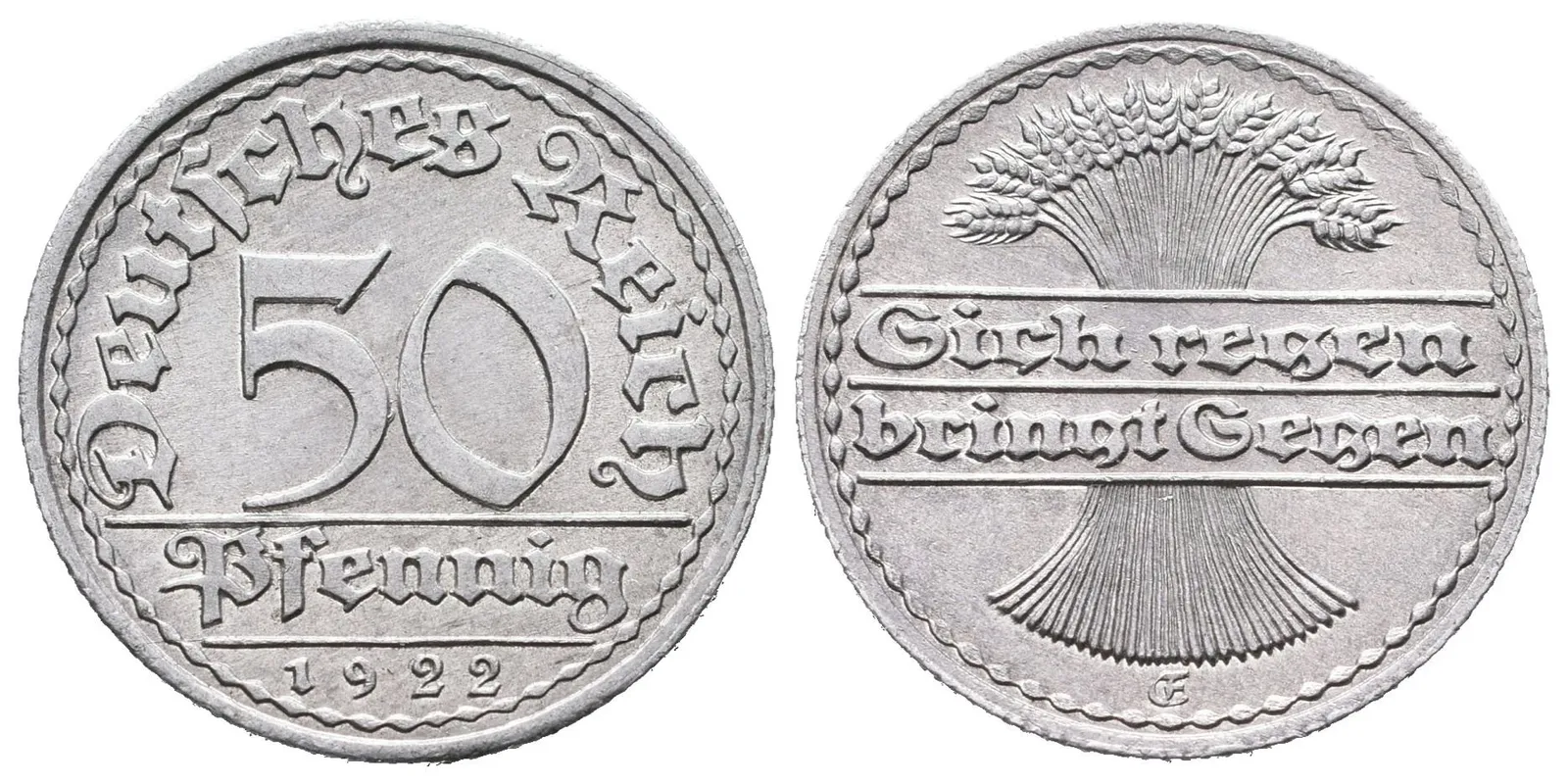 Výmar, 50 Pfennig 1922 E