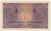 Československo, 10 Koruna 1927, série N, tisk TB NBČS, Hej.22bN - fotografie 2