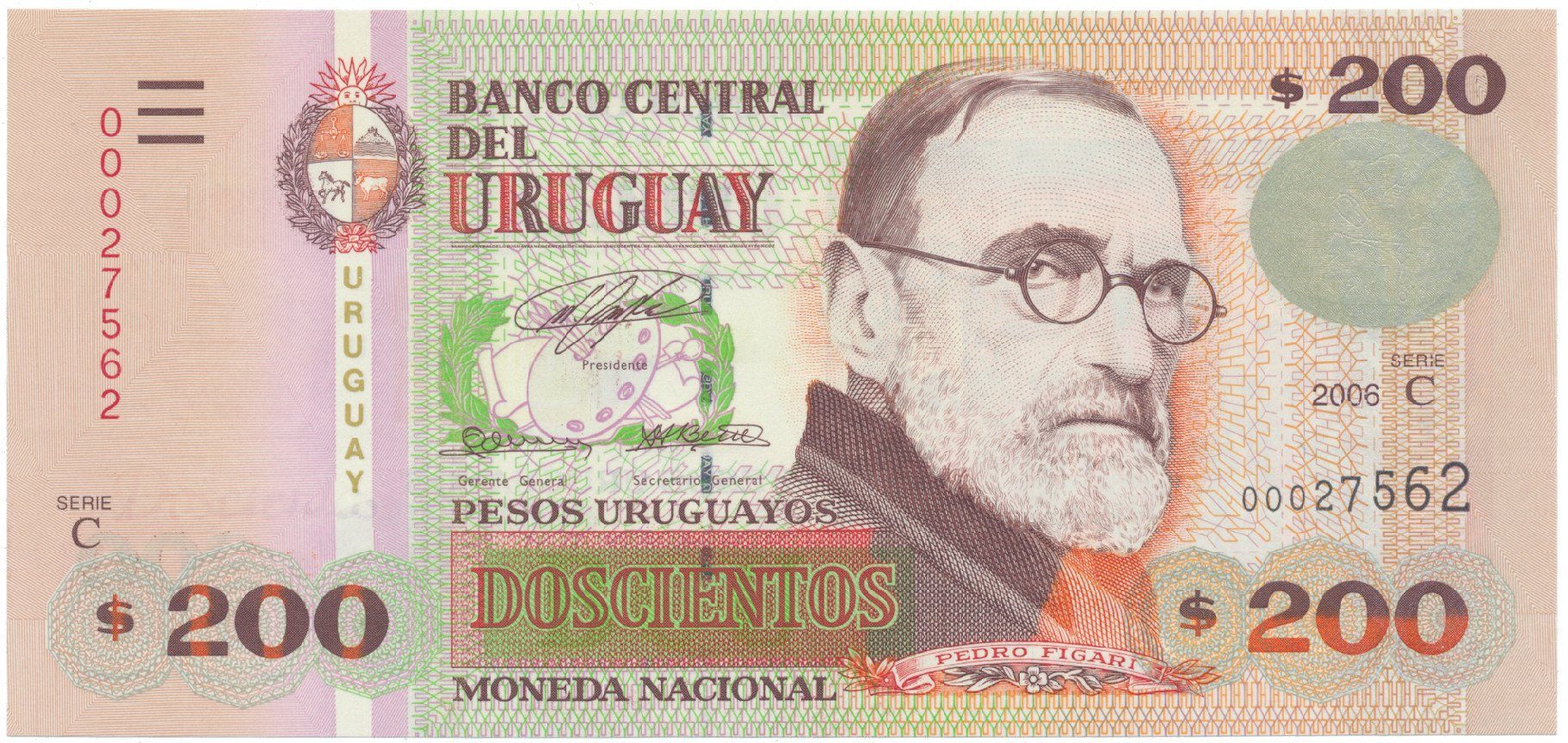 Uruguay, 200 Pesos Uruguayos 2006, P.89a