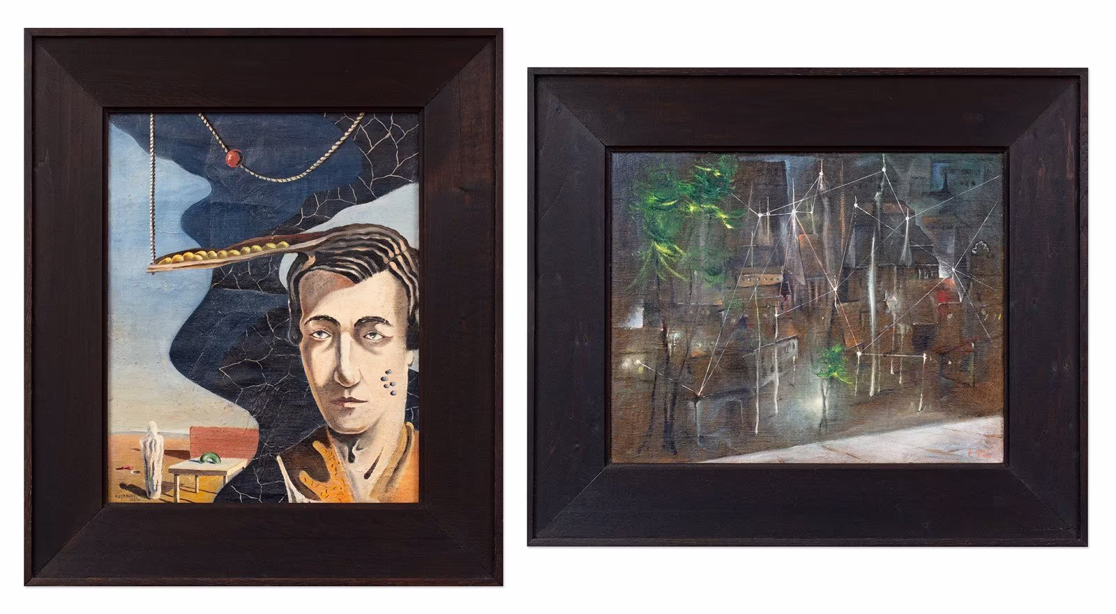 Václav Zykmund: Václav Zykmund (1914 - 1984) - Surrealistický sen / Město noci (oboustranný obraz)