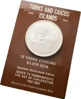 Turks and Caicos Islands, 20 Crown 1975 - Age of Exploration