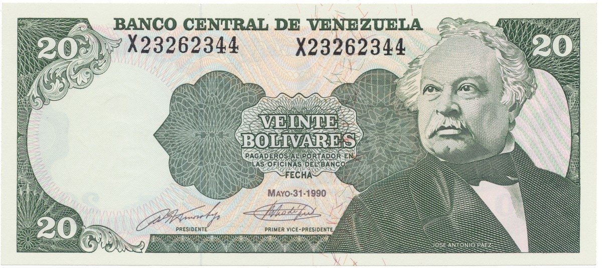 Venezuela, 20 Bolivares 1990, P.63c
