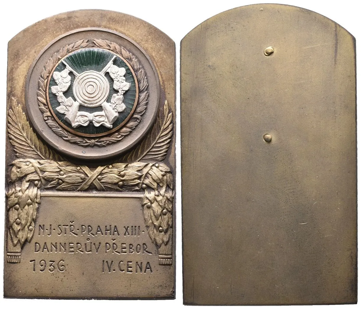 AE Plaketa 1936 - IV. Cena Dannerova přeboru Národní jednoty — 1
