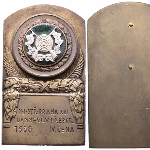 AE Plaketa 1936 - IV. Cena Dannerova přeboru Národní jednoty